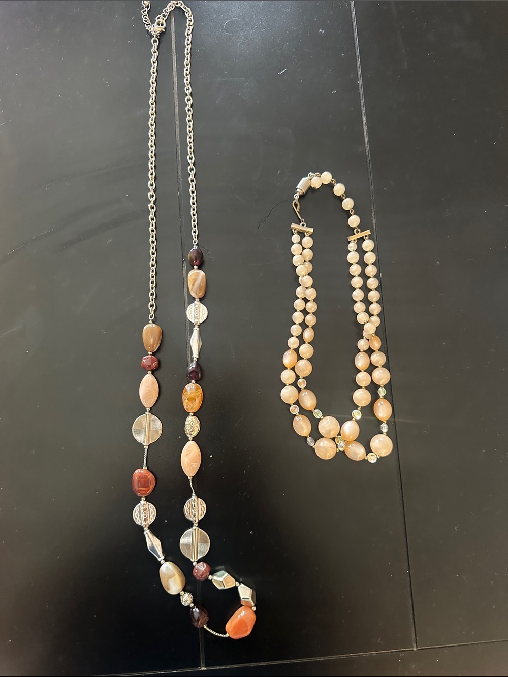 Beige and Brisn Beaded Women’s Necklaces